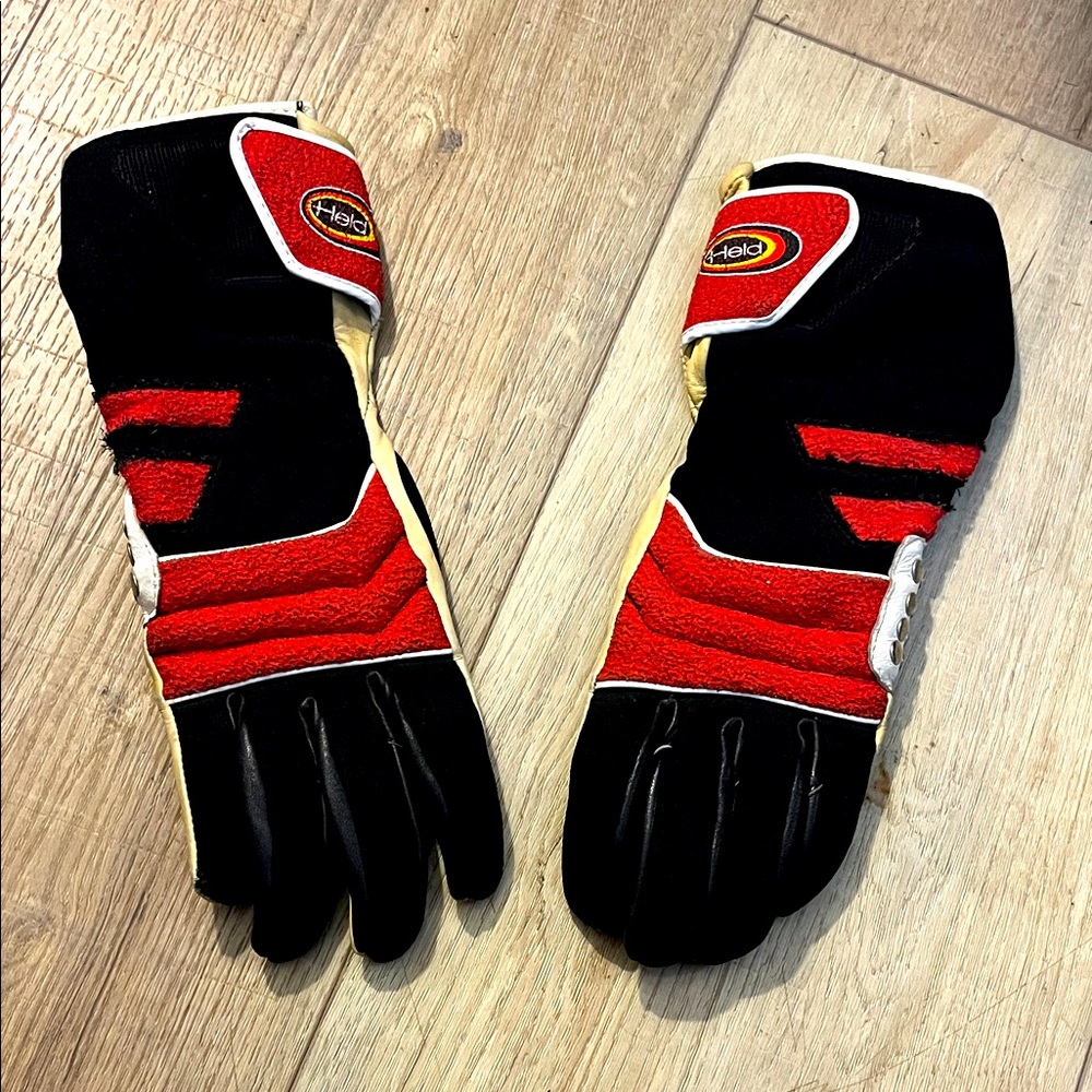 Held made in Germany stud motorcycle Black and Red Racing Gloves Size S women’s